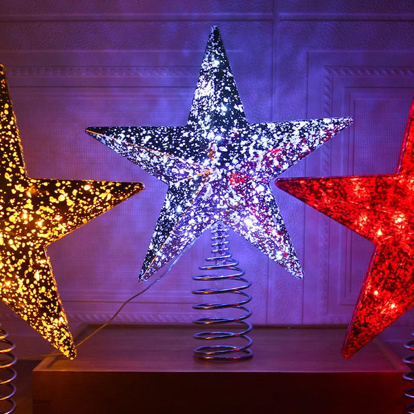 ⭐ LED Star Light 5 Points - Flashing Tree Top Decoration