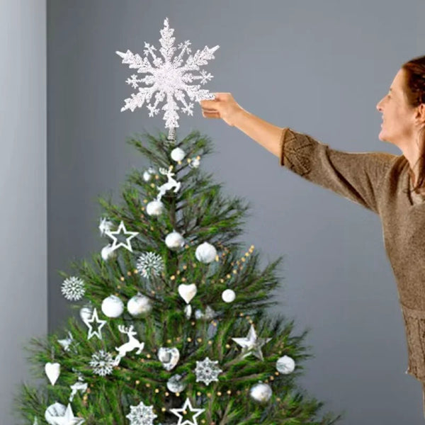 ⭐ Glittered Christmas Star Gold and Silver - Tree Top Decoration