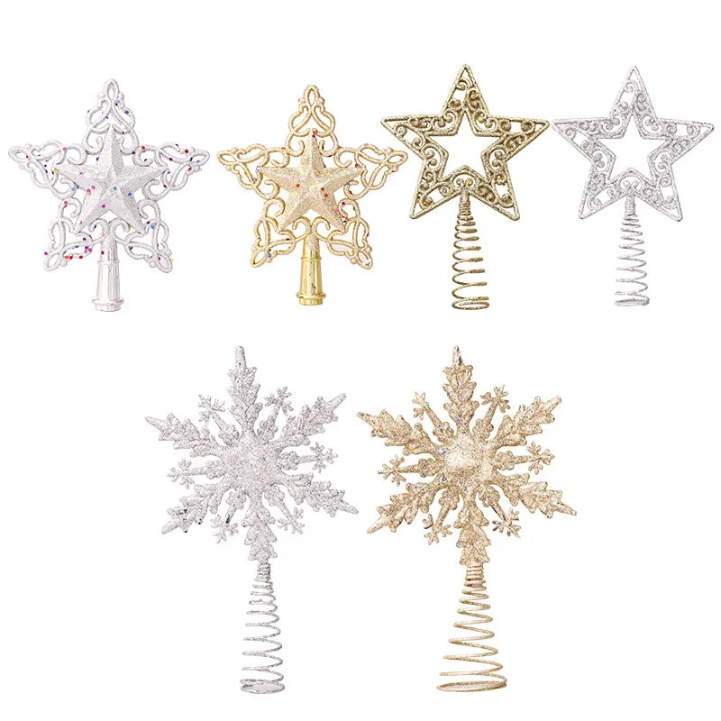 ⭐ Glittered Christmas Star Gold and Silver - Tree Top Decoration
