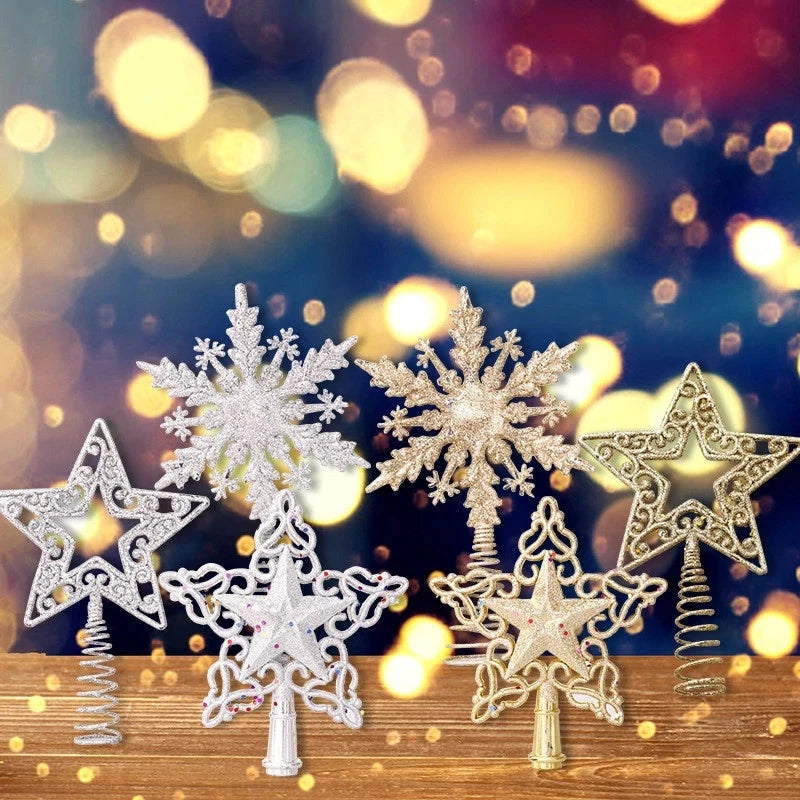 ⭐ Glittered Christmas Star Gold and Silver - Tree Top Decoration