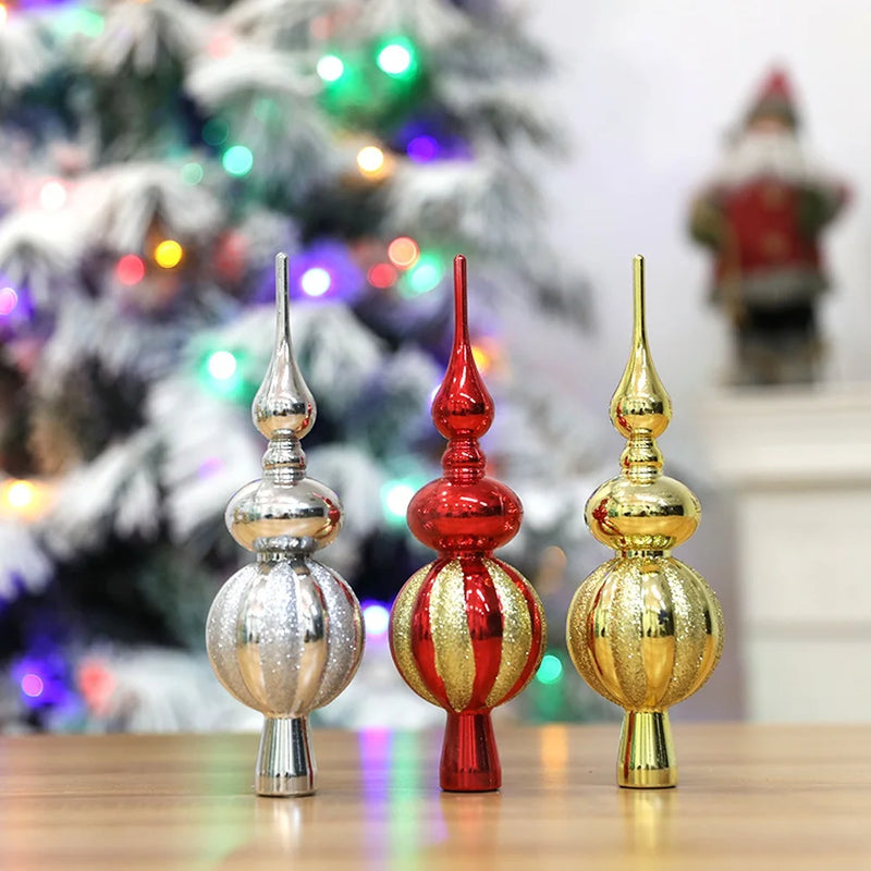 ✨ Shiny Tree Top Ornaments - Gold, Silver, Red
