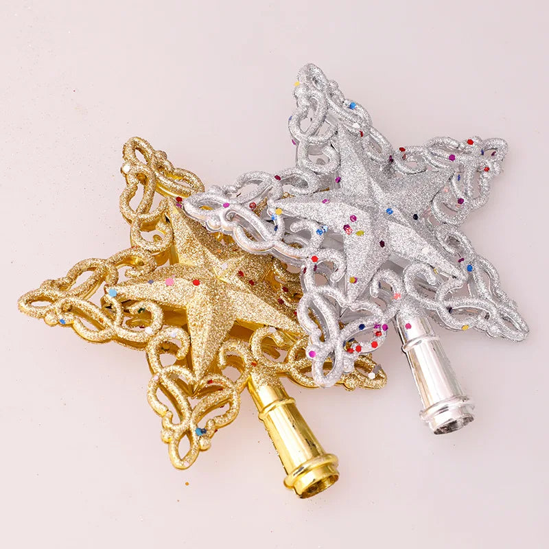 ⭐ Glittered Christmas Star Gold and Silver - Tree Top Decoration